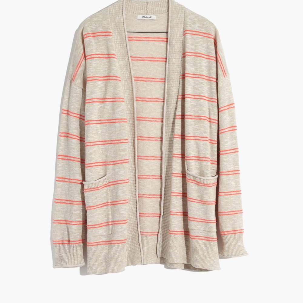 Madewell Bradley Cardigan Sweater in Textured Stripe
